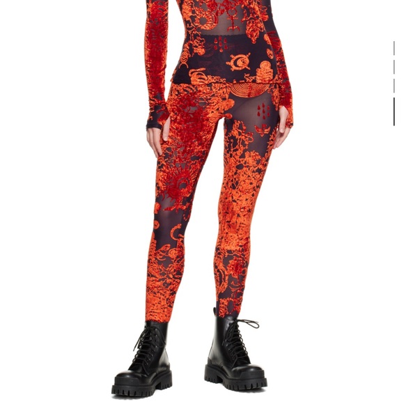 Marine Serre Gothic set. Navy Mesh and Orange velvet. From Ssense. - Picture 3 of 4